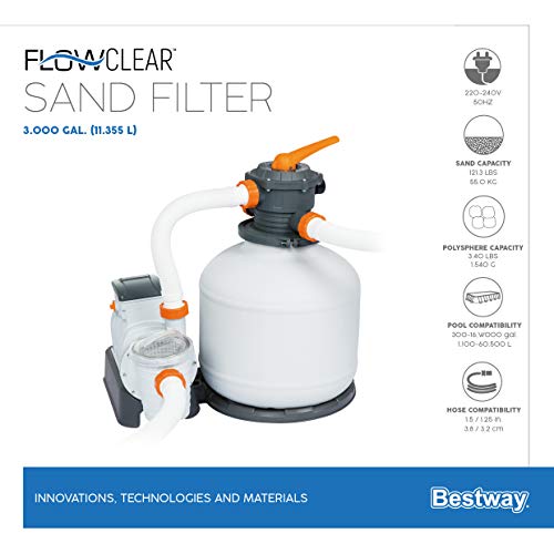 Bestway Flowclear™ Sandfilteranlage mit Zeitschaltuhr, 11,355 l/h - 12