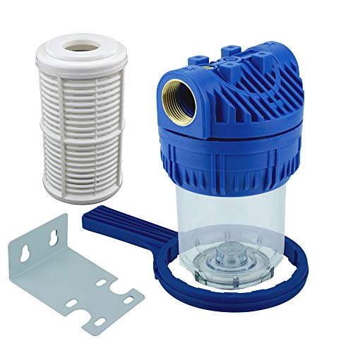 Wasserfilter 5Zoll Anschluss 1" IG für Hauswasserwerke Hochdruckreiniger Gartenpumpen inkl. Filtereinsatz, Zubehör