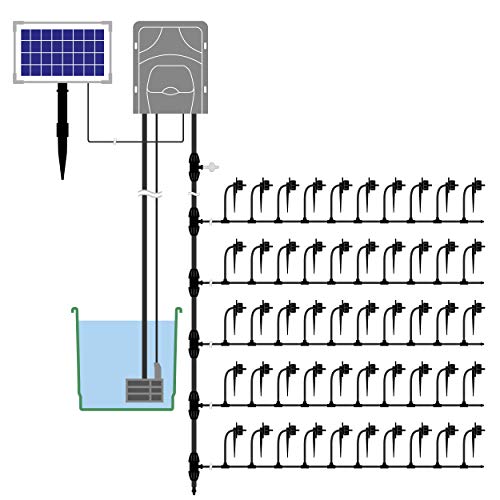 esotec Solar Bewässerungssystem WaterDrops Professional - automatische Tröpfchenbewässerung für bis zu 50 Pflanzen - einfach und individuell anpassbar - für Garten und Kübelpflanzen (101120) - 4
