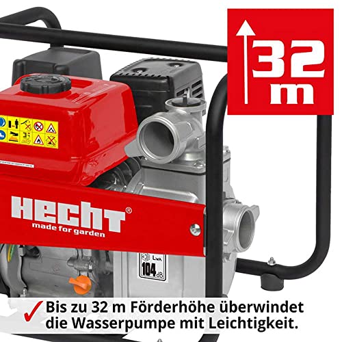 HECHT Benzin-Schmutzwasser-Pumpe 3635 Motorpumpe für Teich Garten oder Haus (6,5 PS, 38.000 l/h, 2 Zoll Anschluss, Förderhöhe 32 m) - 7