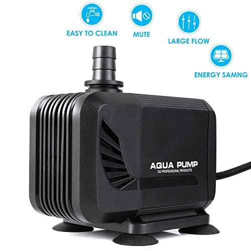 MVPower 1500L/H Wasserpumpe Tauchpumpe Teichpumpe Aquarienpumpe für Teich Brunnen Aquarium, mit Förderhöhe 1.6m und 2 Düse 13mm-16mm, Kabel 2.3m (15W) - 2