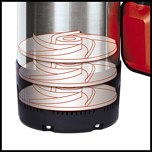 Einhell Tauchdruckpumpe GC-DW 900 N (900 W, 6.000 l/h max. Fördermenge, 7m max. Eintauchtiefe, Edelstahlgehäuse, Schwimmerschalter, 2 Aufhängeösen) - 4