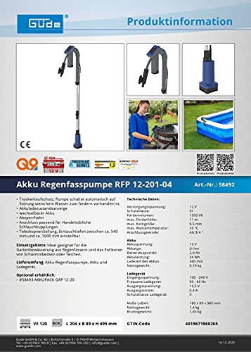 Güde 12-201-04 RFP, 50 W, 12 V, blau, grau, schwarz - 9