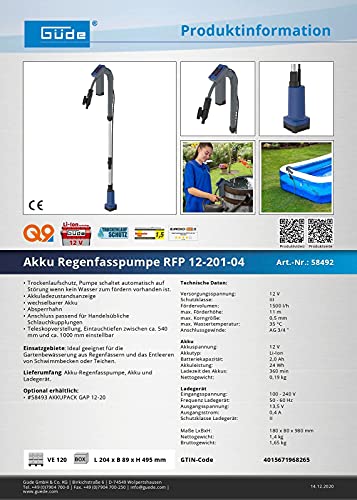 Güde 12-201-04 RFP, 50 W, 12 V, blau, grau, schwarz - 10